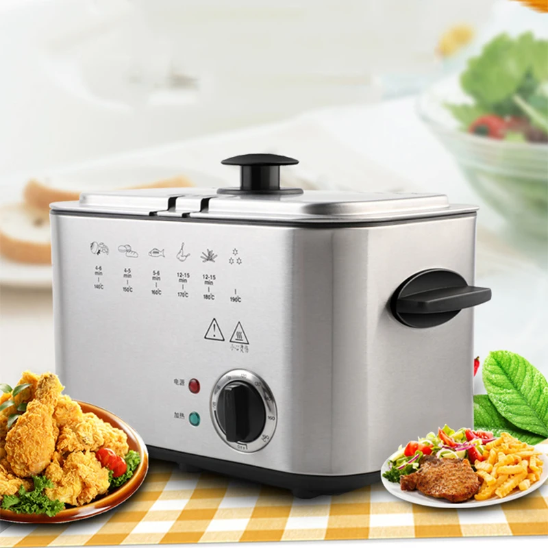 

1.2L Electric Fryer Household Non-Flammable Constant Temperature Mini Multi-Function Rectangular Chicken Wings Small Electric