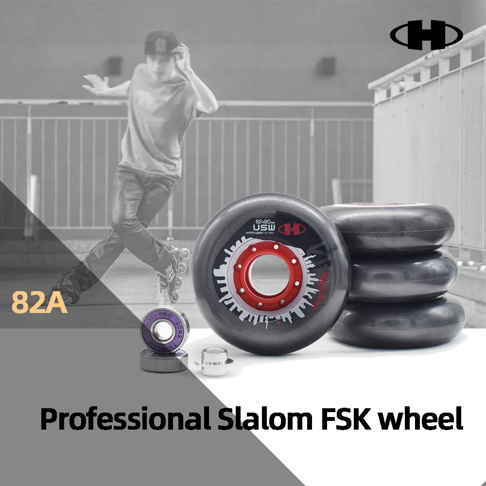 Roues Slalom haute élasticité 82A pour SEBA, Powerslide RB rollers, 80mm, patins à roulettes, patinage en ligne, Hyper Grip + G FSK