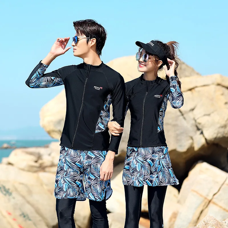 Men's Women's Quick Dry Sun Protection Long Sleeve Rash Guard Swim Sports Tee Shirt Pants and Trunks Full Body Bathing Suits