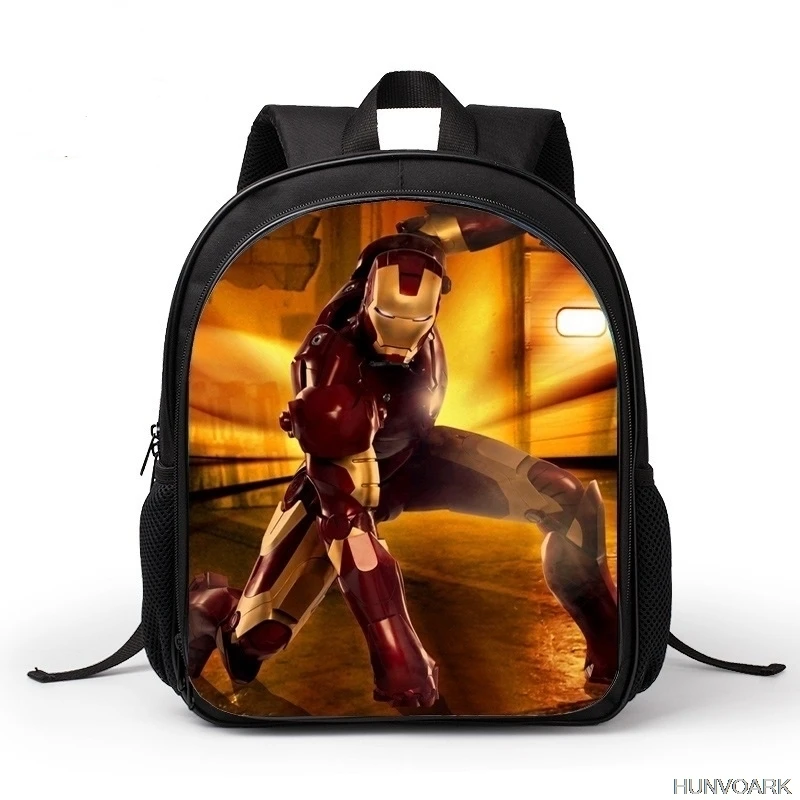 12 inch Ironman Kids Backpack Children School Bags For Boys Girls Orthopedic Children Boy BookBag Knapsack Mochila