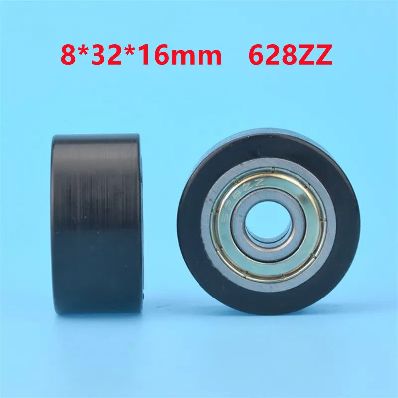 

10pcs/40pcs Flat Roller 8*32*16mm 628ZZ 628 Bearing Nylon Plastic Coated Pulley Guide Wheel Low Noise Roller 8x32x16mm