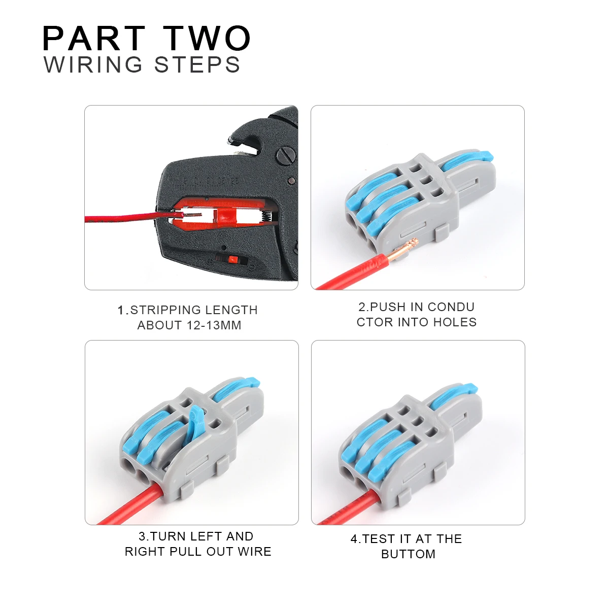 Divisor de salida de 1 entrada 2/3/4/5, conector de Cable de empalme de resorte rápido, bloque de terminales de Cable eléctrico, empuje con palanca