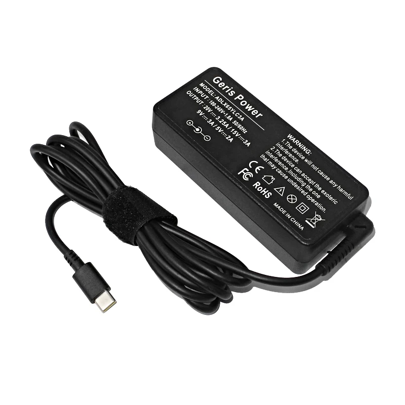 45W 65W 20V 3.25A USB Type C Charger Laptop Power Adapter for Lenovo Thinkpad T490 T480 T590 E490 E590 E495 E595 Yoga L480 T495