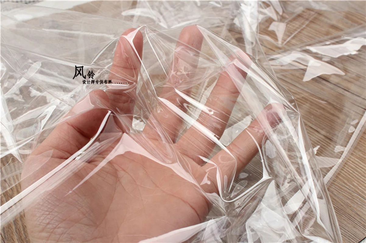 0.1mm TPU Fabric Transparent PVC Waterproof DIY Windbreaker Raincoat Bag Decor Plastic Clothes Designer Fabric