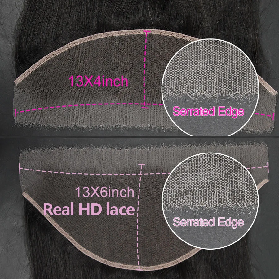 Wow Angel 13x6 HD lace Frontal Invisible HD Transparent Lace Melt Skins Straight 13x4 HD Lace Only Human Hair Remy Pre Plucked