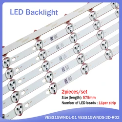 New 10-50 PCS/lot 11LED 575mm LED strip for VESTEL 32 inch REV0.2 VES315WNDS-01 32HXC01U 32D1333DB VES315WNDL-01