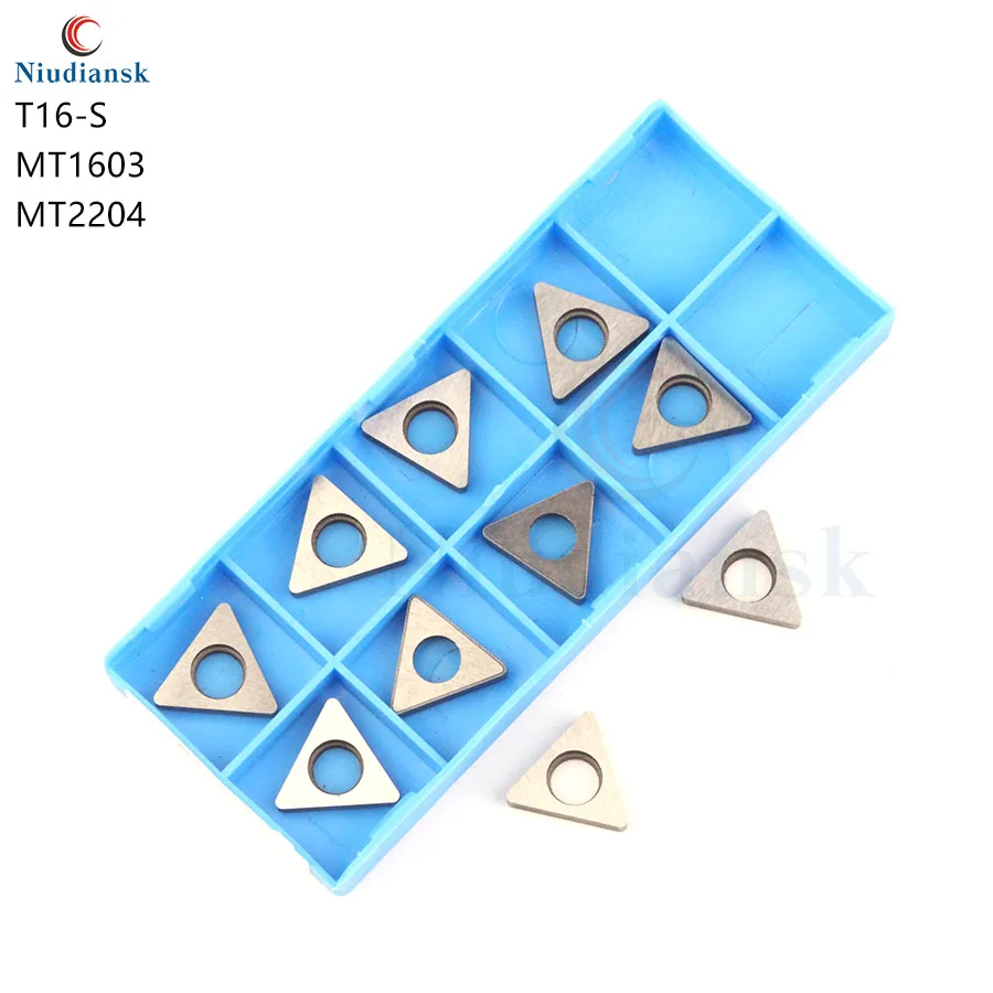 10 pièces T16-S MT1603 MT2204 carbure insérer couteau tampons CNC tour porte-outil accessoires t-type triangle cale pour CNC outil de tournage