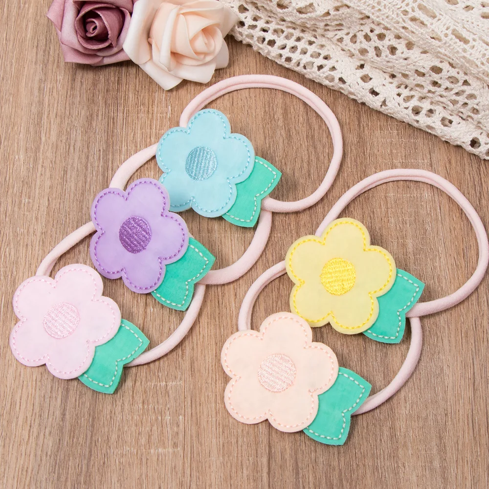 Boutique 10pcs Fashion Cute Floral Headbands Embroidery Flower Soft Hairbands Princess Headwear Newborn Hair Accessories