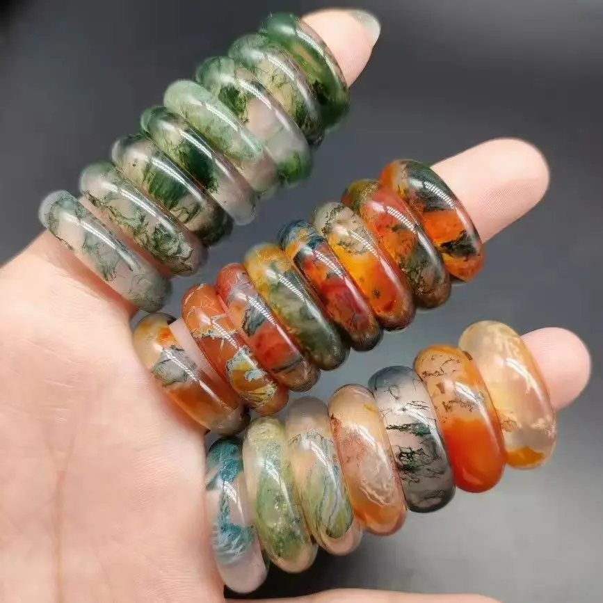 Red & Green Moss Agate Ring Natural Gemstone Jewelry Rings For Women For Man For Gift Wholesale ! image 6