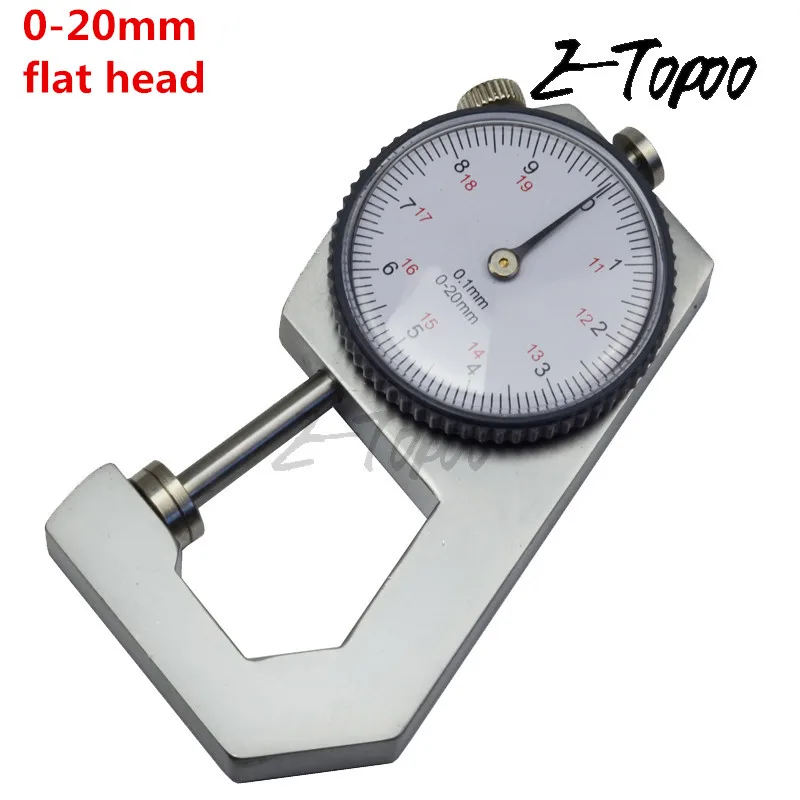 0-20mm Dial Thickness Gauge Curved Tip 0-10mm For Hollow Pipe Or Circular Tube Caliper Gauge flat head thickness meter tester