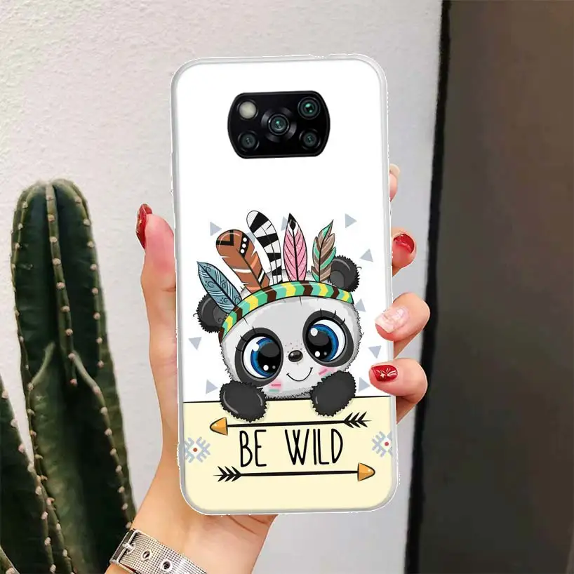 Lovely Panda Baby Cute Phone Case For Xiaomi Poco X3 Nfc M3 F3 F1 Mi Note 10 Pro 11 Lite 11i 8 9 9T 10T CC9 A3 Cover Fundas Capa