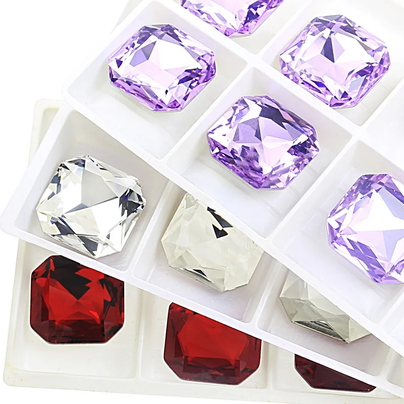 Octagon K9 Crystal Pointed Back Fancy Stone Glue On Glass Beads Loose Ston For Jewelry Making Garment Decoration Handbags Crafts