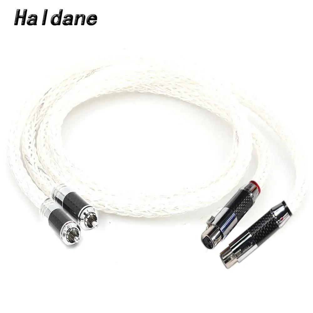 Haldane 7N OCC Silver plated XLR Audio cable Balance cable RCA Male TO XLR Male Female Connector Audio Cable 16+16AG Twist Cable