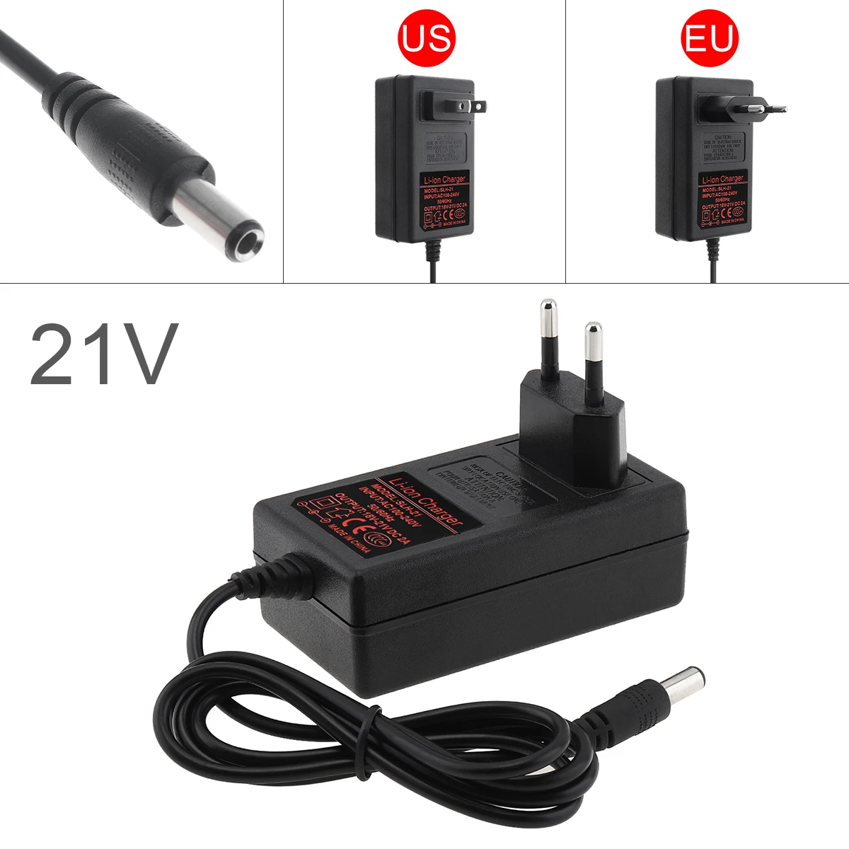 21V 2A Lithium Battery Charger Electric Screwdriver 18V 5Series 18650 Lithium Battery Wall Charger Power Adapter Charger