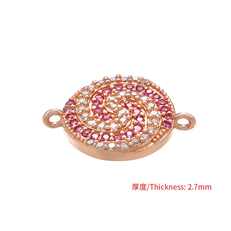 Zhukou 13X17 Mm Kristal Berwarna Lollipop Konektor untuk Wanita Buatan Tangan DIY Kalung Gelang Perhiasan Aksesoris Model: VS435