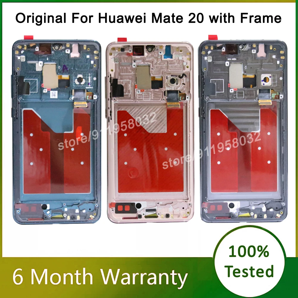 Original 6.53'' LCD Screens with Frame for Huawei Mate 20 LCD Display Touch Screen Digitizer Assembly For Mate20 HMA-l29 HMA-l09