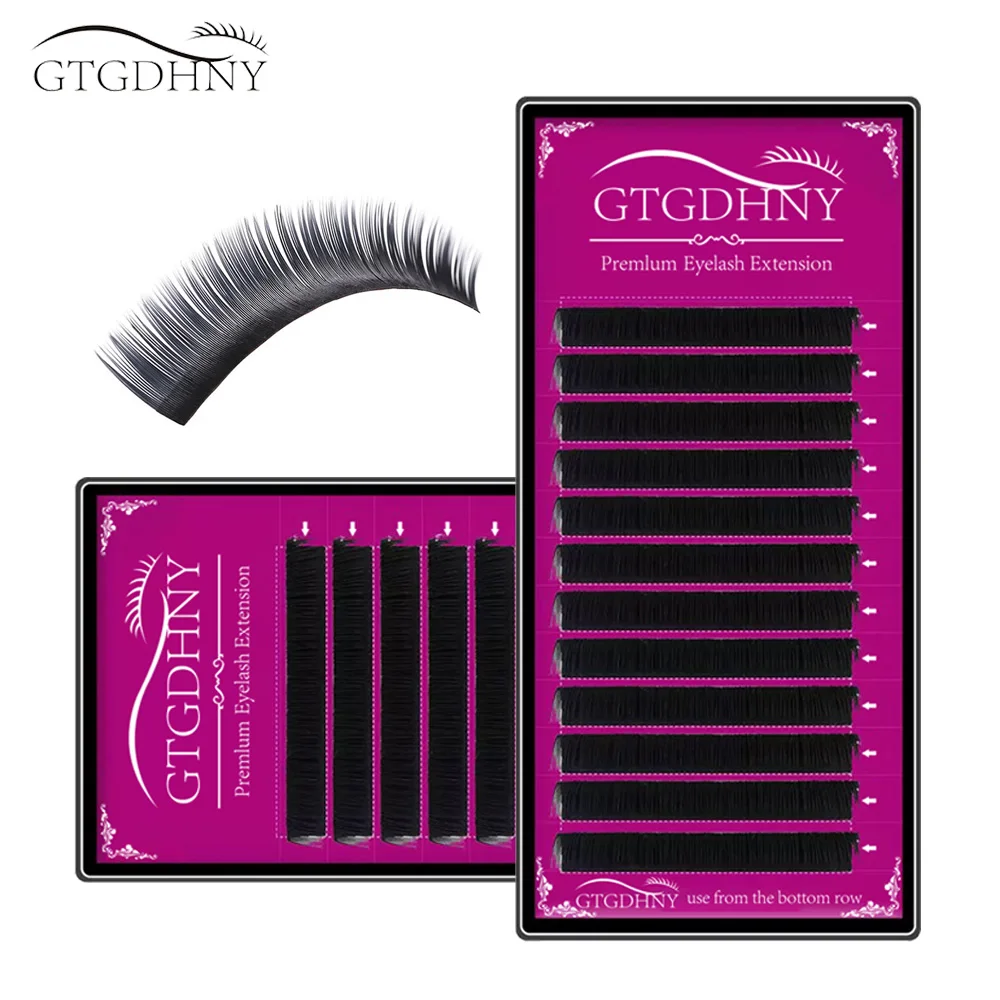 12Lines /Tray 100% Handmade Russian Volume Eyelashes Extensions Beauty Natural Korea Silk Mink Individual Eye Lahe Soft Eyelash