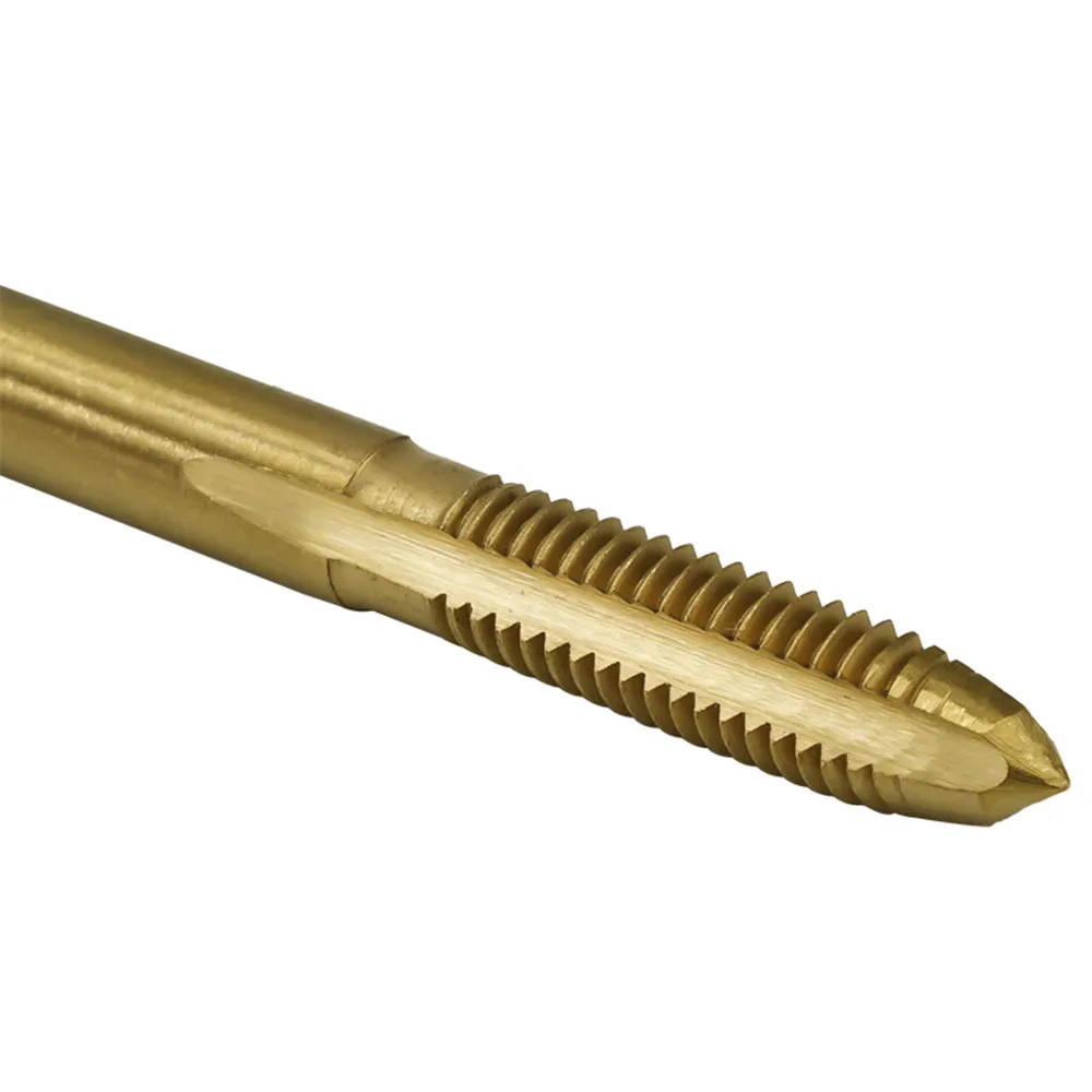 5Pcs M3 M4 M5 M6 M8 Titanium Coated Hand Tap Set Hss Straight Flute Thread  Right  Screw Threaded Drill 