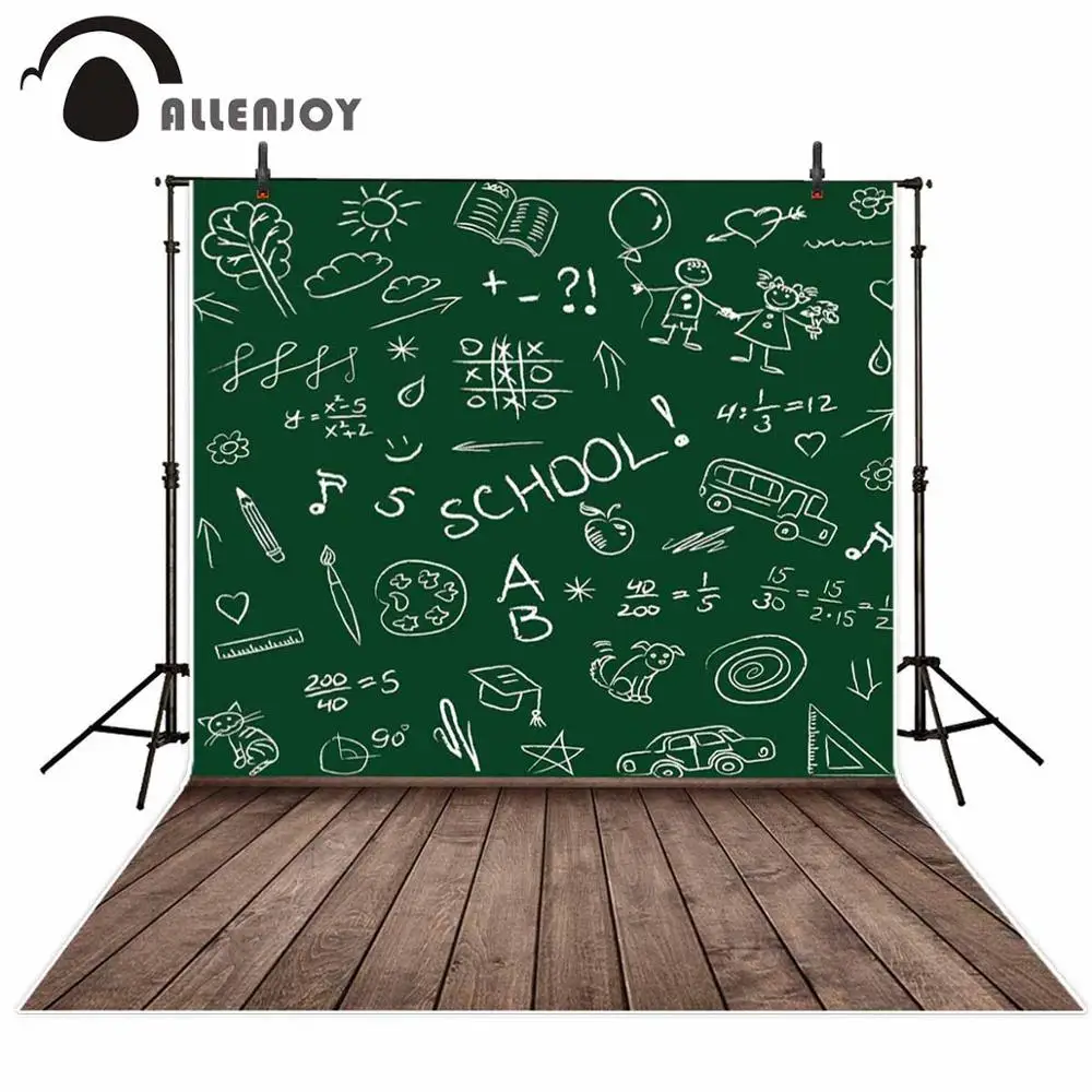 Allenjoy back to school backdrop children student blackboard Chalk drawing photography background photo studio photocall prop