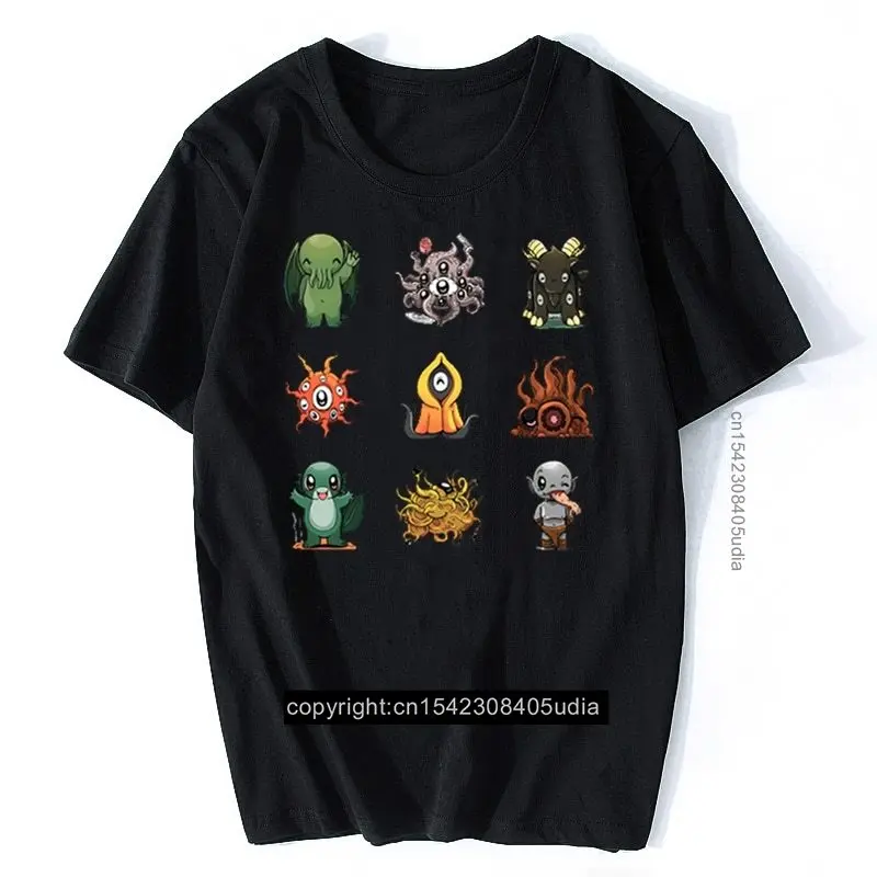 Men's T Shirt Lil Lovecraft Shoggoth Deep One Ghoul Abhoth Hastur Azathoth Cthulhu Artwork Print Tees Harajuku Tshirt