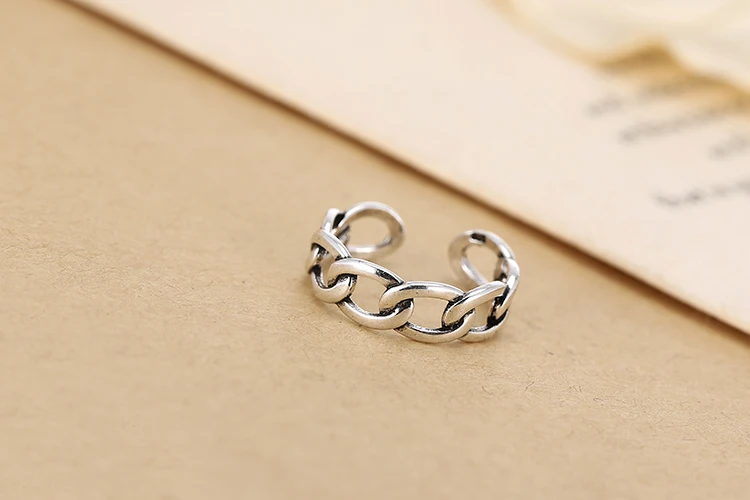 925 Sterling Silver Open Rings For Women Personality Simple Style Lady Prevent Allergy Sterling-silver-jewelry Hollow out  Ring