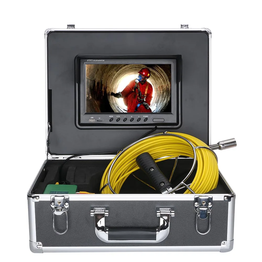 Pipe Inspection Video Camera System, IP68 Waterproof, 9 ''DVR Drain Pipe, Sewer Inspection Camera System, 1000 TVL