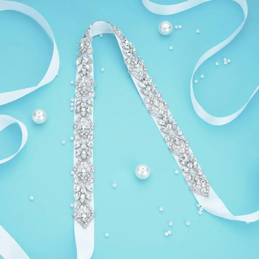 (1PC) de diamantes de imitación cinturón nupcial boda con diamante de cristal para bodas accesorios de vestido faja cinturón para vestido de boda