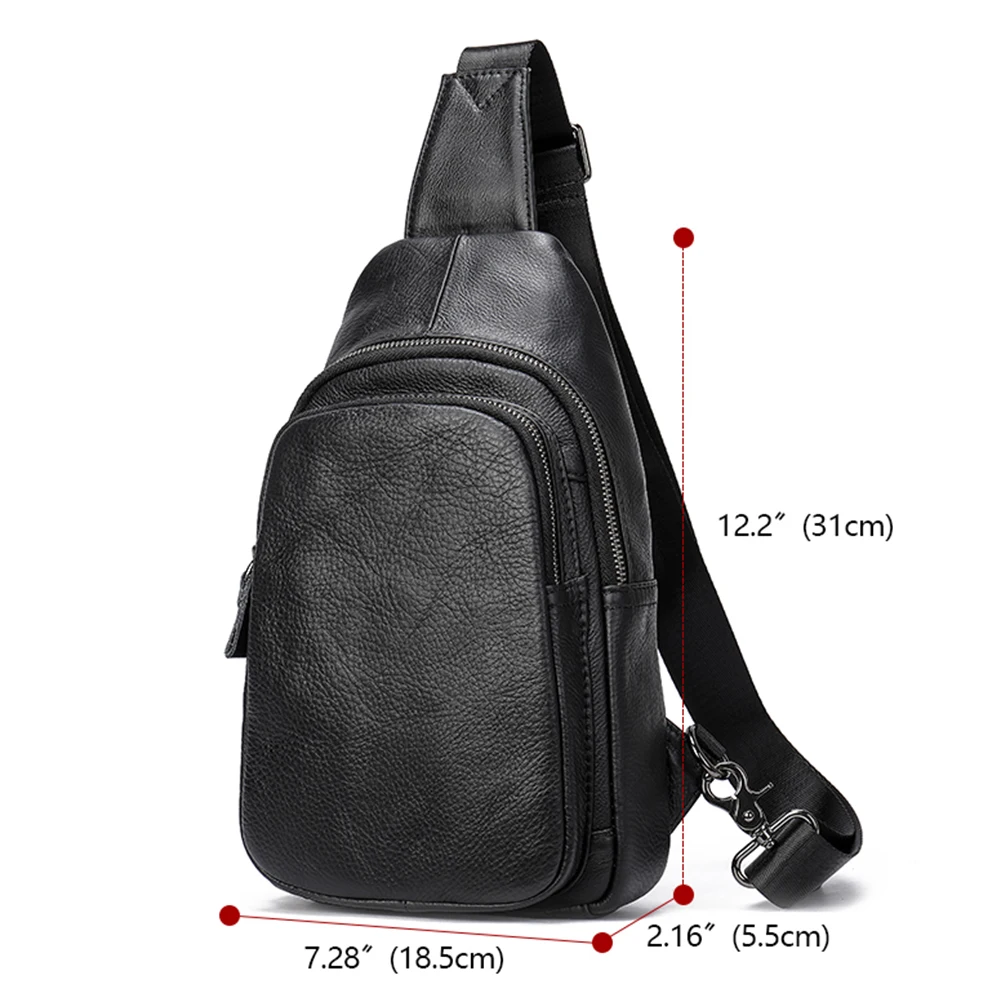 Imagem -04 - Bolsa Crossbody de Couro Genuíno Westal Bolsa de Peito Masculina Pacote Mensageiro de Ombro Bolsa de Estilinete Masculina Bolsas Esportivas Funcionais na Moda