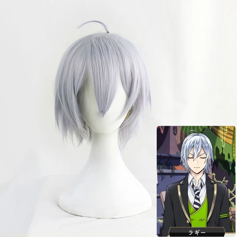 

1PCS Twisted Wonderland Silver Cosplay Short Gray Heat Resistant Synthetic Hair+Free Wig Cap Halloween Party