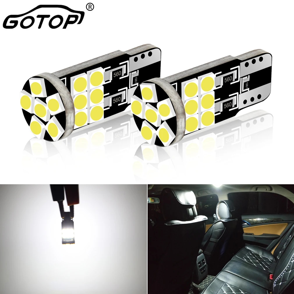Светодиодные лампы Canbus 3030, 18SMD, W5W, T10, 12 В, 6000 К, 194, 168, 2 шт.