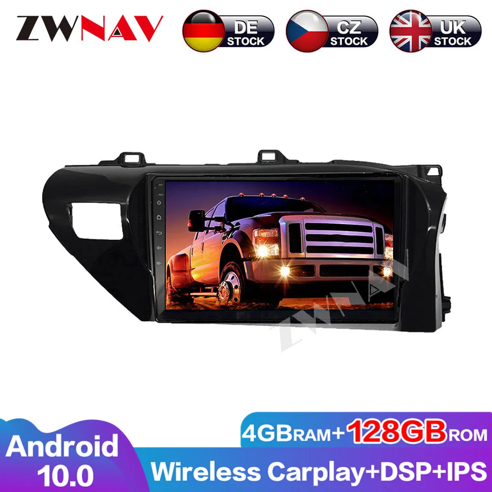 Full Touch 2din DSP Excellent Performance Android 10 Car Multimedia GPS For Toyota Hilux 2016-2018 Radio auto radio Navigation