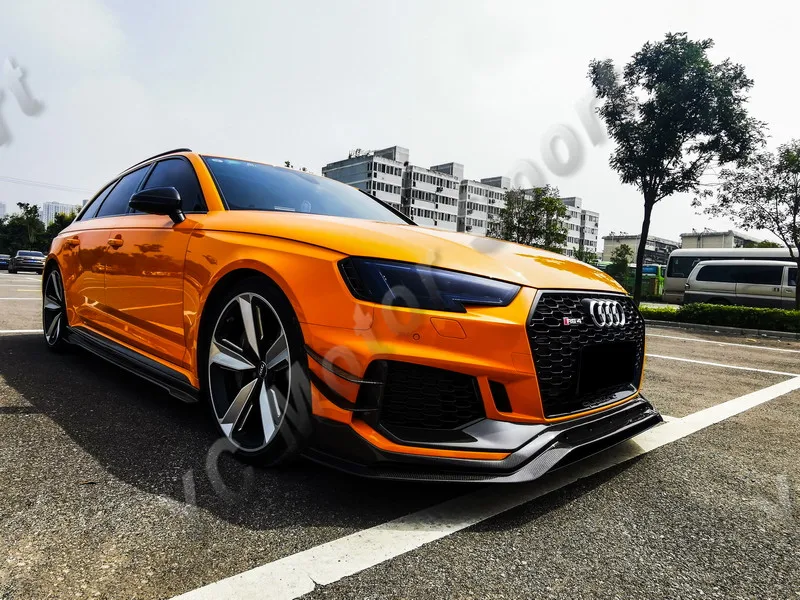 Car Accessories CF Carbon Fiber Avant RS01R Body Kit Fit For 2018-2020 RS4 B9 Body Kit Include Front Lip Canards Side Skirt Wing