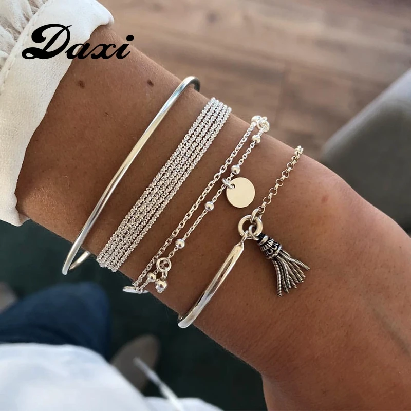 DAXI Boho Charm bransoletka kobiety przyjaźń bransoletki dla kobiet zestaw bransoletek wisiorki akcesoria biżuteria Braclets zestawy