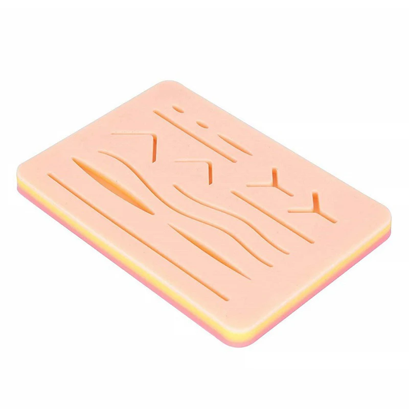 Y Traumatic Skin Suture Training Model Pad with Wound Silicone Suture Practice Pad Teaching Equipment Dental Tppls