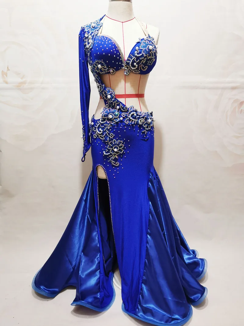 Belly Dance Dress High-end Diamond-Studded Long Skirt Performance Profession Custom Female Adult Child Competition Clothing