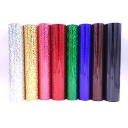 25cmx50cm Heat Transfer Vinyl Laser Camouflage Leopard Glass Hologram Rainbow PET Press Tshirt Iron On HTV Film sold by roll