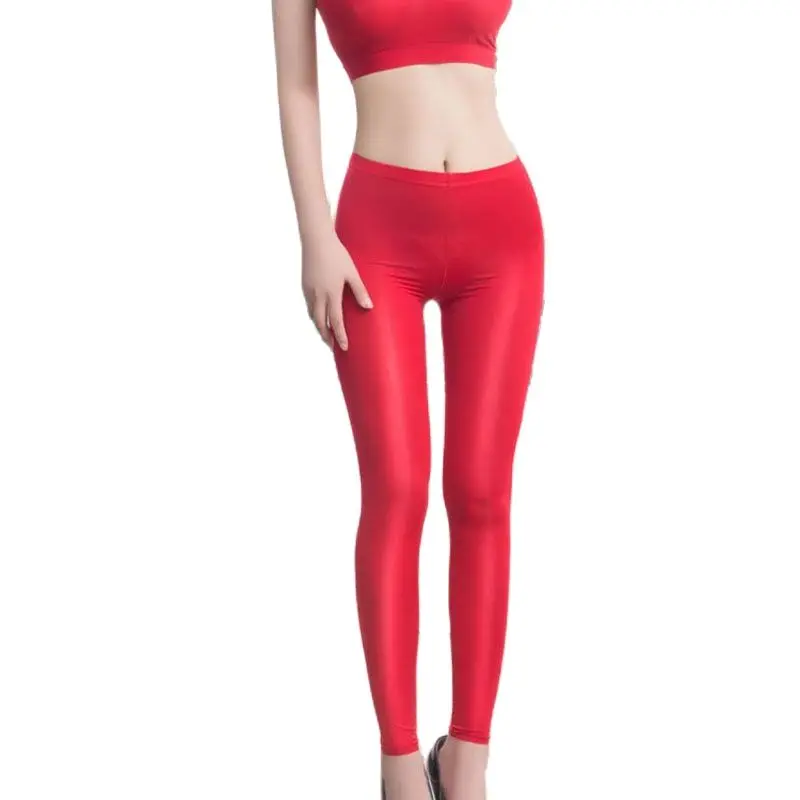 Sexy Vrouwen Ijs Zijde Glad Transparant Potlood Broek Candy Kleur See Through Elastische Skinny Leggings Laagbouw Broek