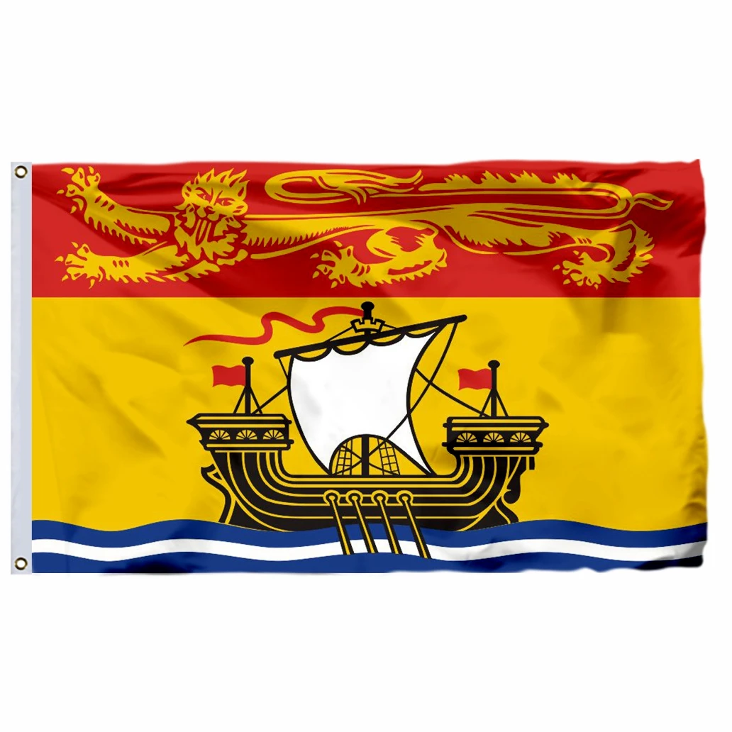 Canada New Brunswick Flag 90x150cm 3x5ft 120g 100D Polyester Free Shipping Canadian Provinces 60x90cm 21x14cm Banner