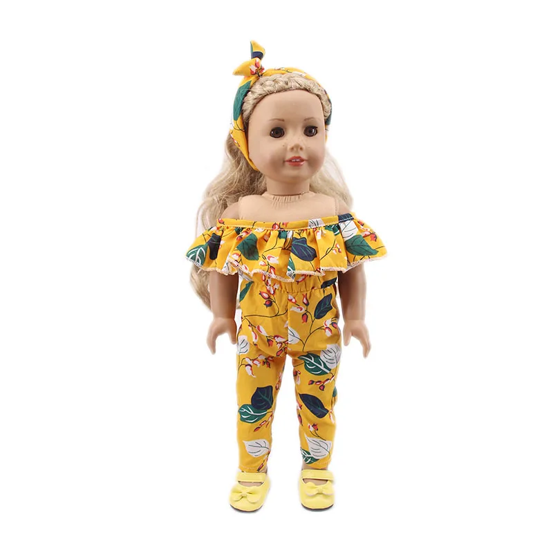 Doll 2Pcs=Shoulder Clothes+Headband,Cute Cat Shoes For 18 Inch American&43 Cm Born Baby Our Generation,Birthday Girl's Toy Gift