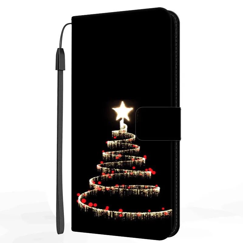 Christmas Flip Leather Cover For Samsung Galaxy J3 J4 J5 J6 J7 J8 2016 2017 2018 Phone Case for Galaxy J4 Core Plus Wallet Case