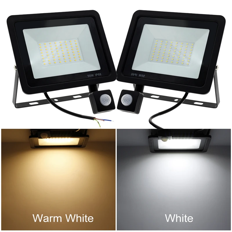 

LED PIR Motion Sensor Adjustable Flood Light 50W 150W Waterproof IP65 110V 220V Floodlight Garden Spotlight Outdoor Wall Lamp