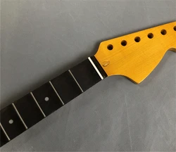 Big Head Full Scalloped Guitar Neck Maple 21fret 25.5 inch Rosewood Fingerboard Yellow Gloss finish