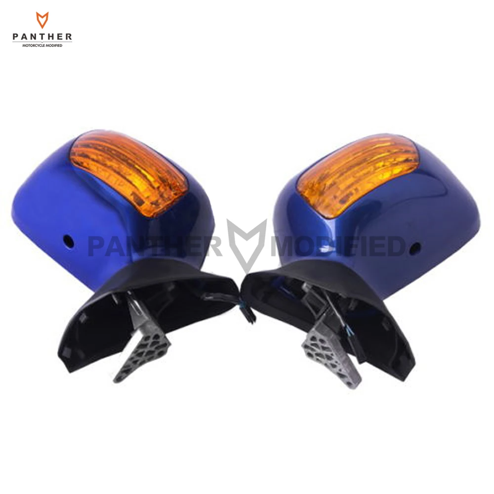 Blue Motorcycle Rear View Mirror Turn Signal Light Cover Case for Honda Goldwing GL1800 2001-2011