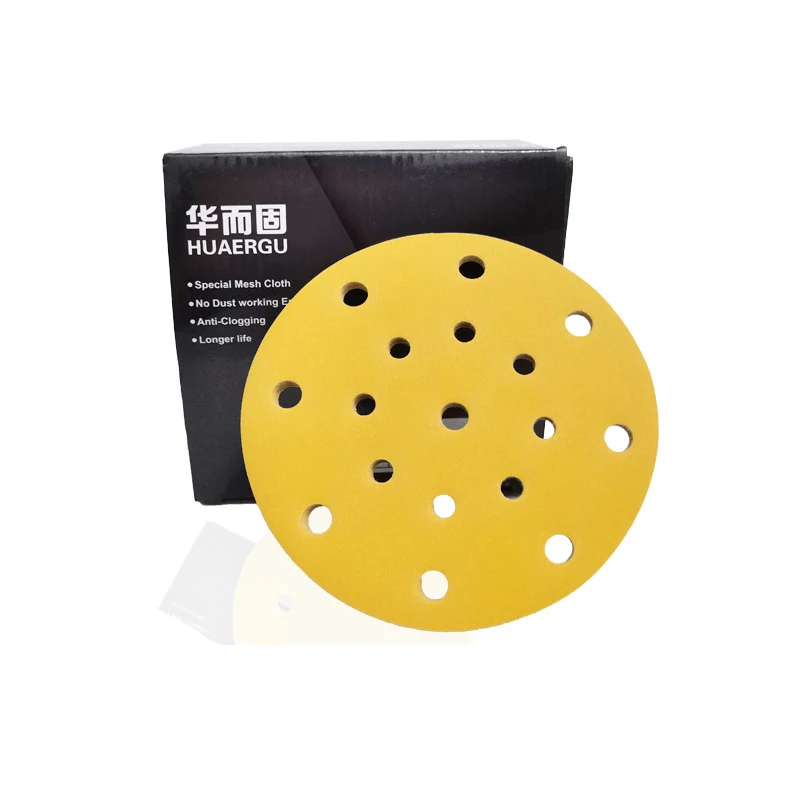 10pcs 150mm Sandpaper Round Shape Sanding Discs Hook Loop Sanding Paper Buffing Sheet Sandpaper 17 Hole Sander Polishing Pad