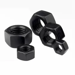 Black Hex Nuts Metric Carbon Steel Grade 8.8 DIN 934 Hex Hexagon Nut M2 N2.5 M3 M4 M5 M6 M8 M10 M12 M14 M16
