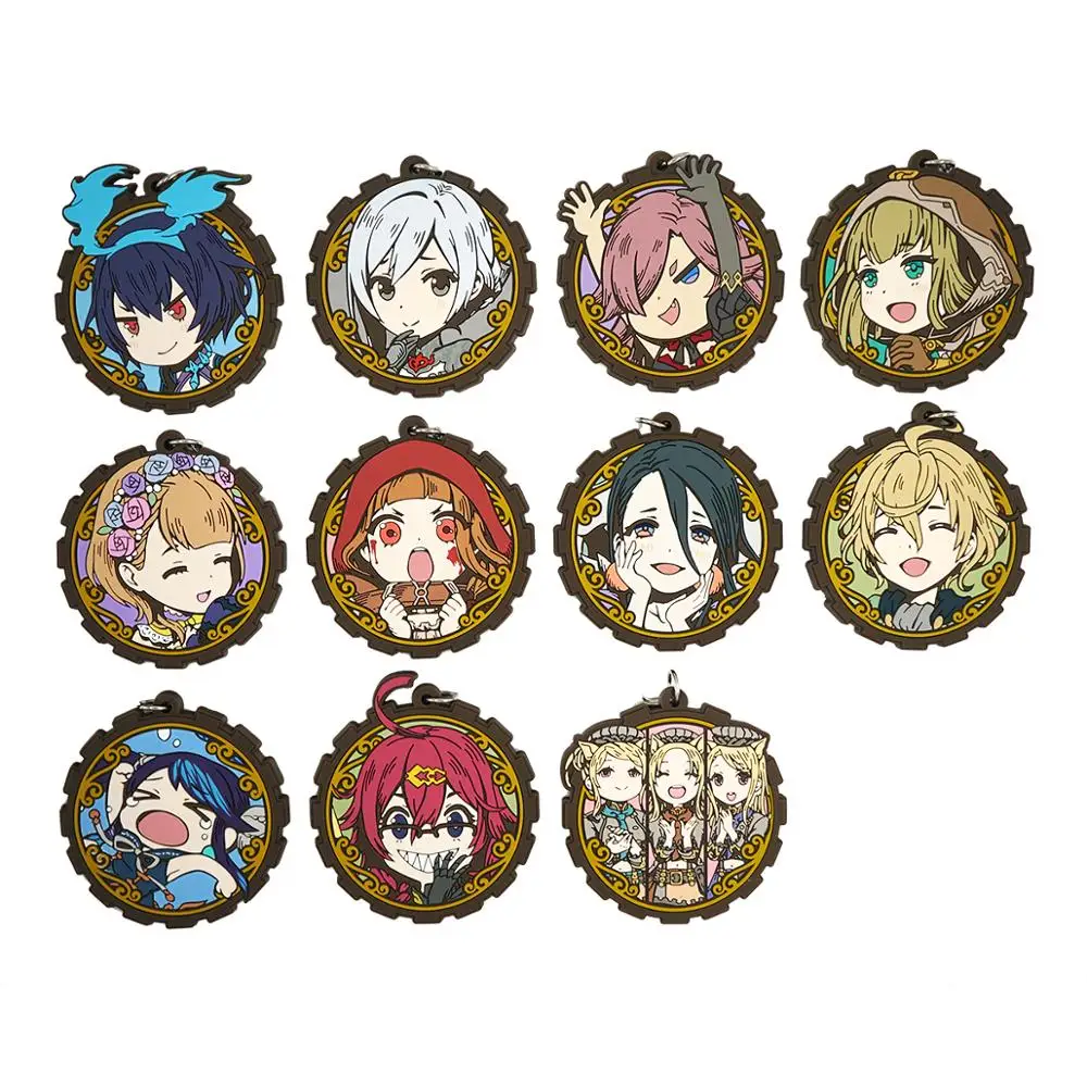 SINoAlice Game Keychain Alice Cinderella Snow White Hansel Gretel Dorothy Red Riding Hood Rubber Keychain