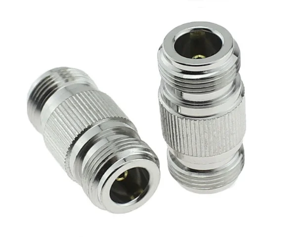 Conector coaxial adaptador de rf reto duplo, 2 peças n fêmea para n fêmea