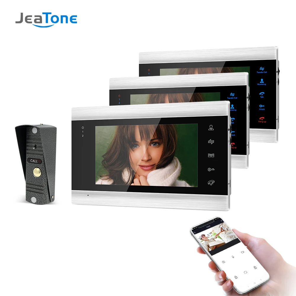 Jeatone 7 Inch Wifi Digita Smart Private House IP Video Door Peephole Phone Intercom System Outdoor Rainproof Doorbell Camera