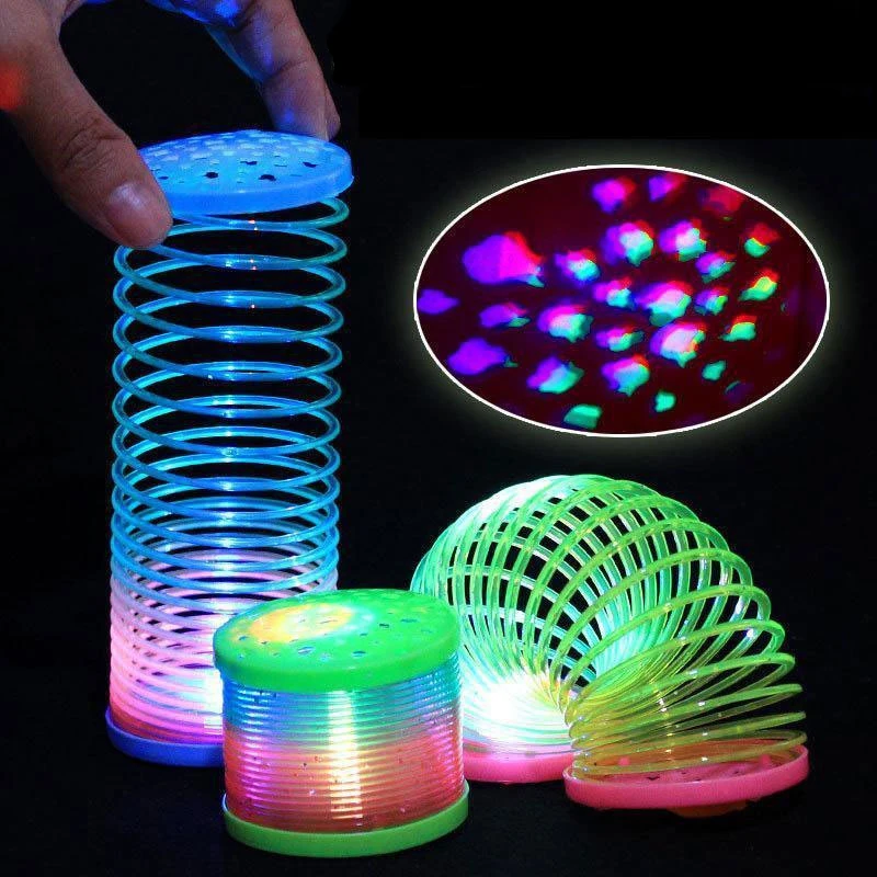 Luminescent Projection Rainbow Spring Children's Toys Plastic Creative Gift Early Educational Games Stretching Elasticity Adult