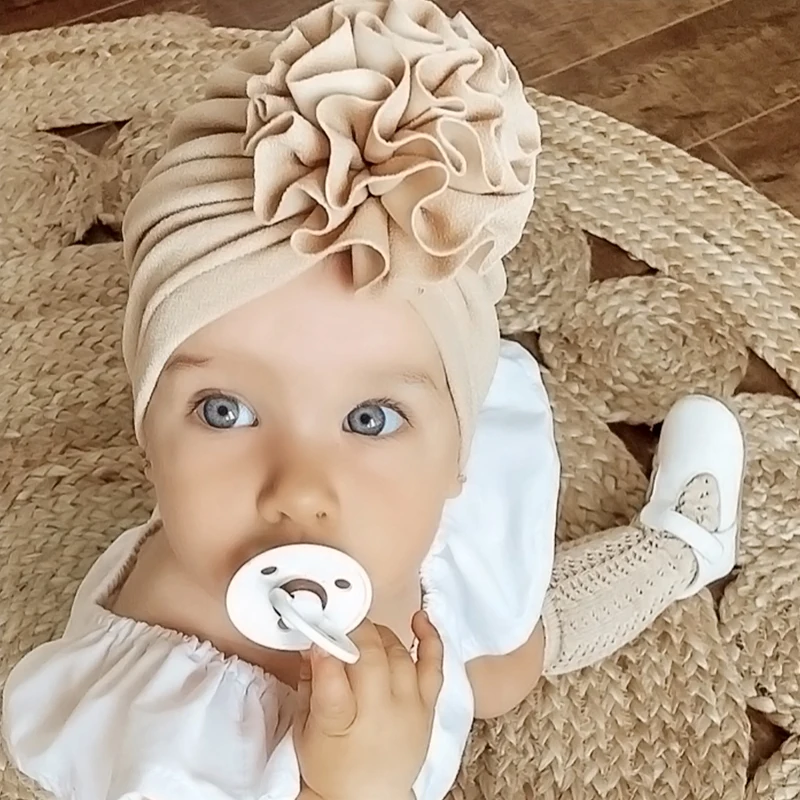 Lovely Flower Baby Hat Soft Girl Headband Turban Spring Toddler Newborn Cap Bonnet Headwraps Kids Beanies Hotsales